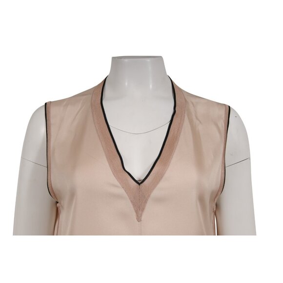 Rag & Bone Womens V Neck Tank Top Large Light Brown Silk Sleeveless - Picture 5 of 8